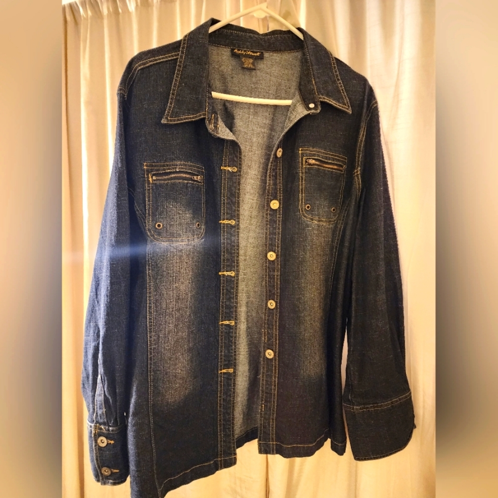 JEAN JACKET SHIRT Ashley Stewart